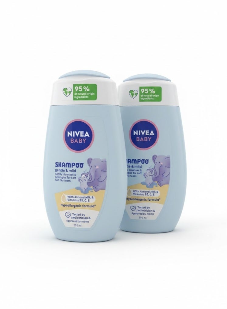 Nivea Baby Gentle And Mild Shampoo With  Almond Milk & Vitamins B5, C, E Pack Of 2 - Image 1